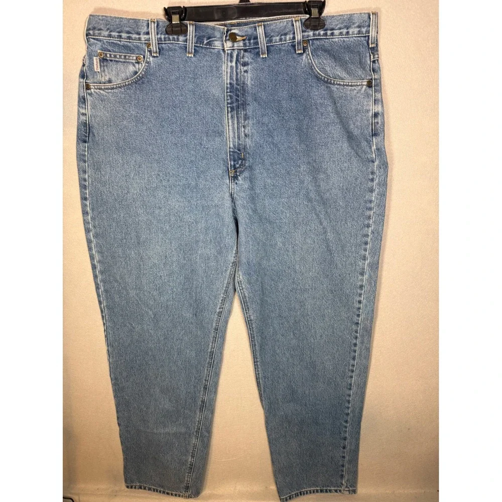 Carhartt B17 STW Relaxed Fit Jeans Mens 44x34 Stonewash Blue Denim Work Pants